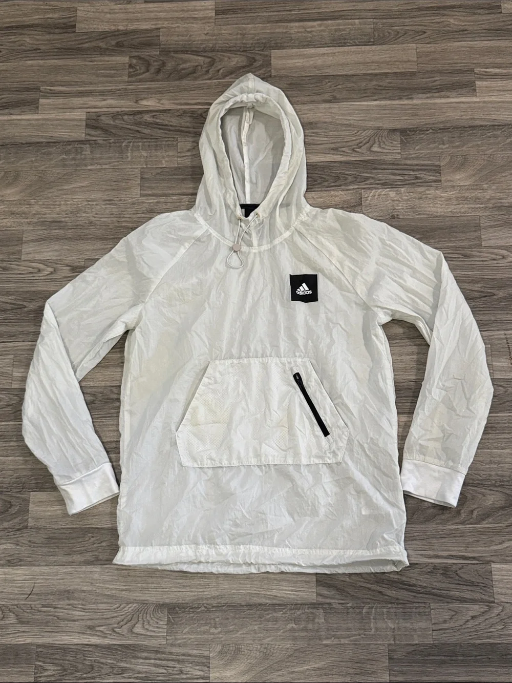Adidas sheer lightweight windbreaker pullover hoodie men’s sz S